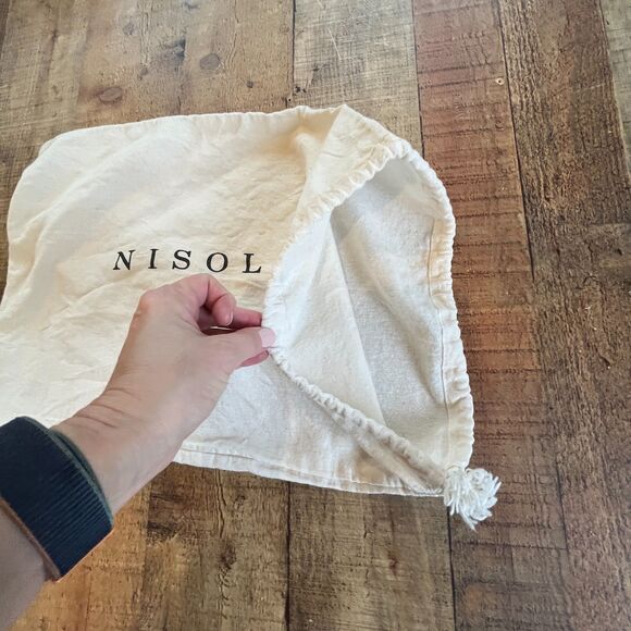 Nisolo Drawstring Dust Bag Shoe Storage Bag Beige White - Picture 3 of 3